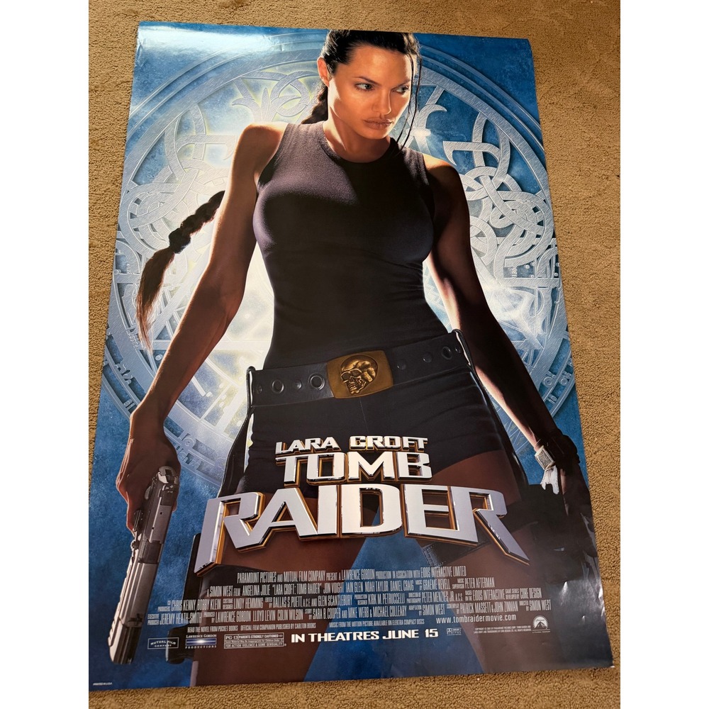Lara Croft Tomb Raider 2001 Movie Poster Angelina‎ Jolie Original 24x35.5 Double